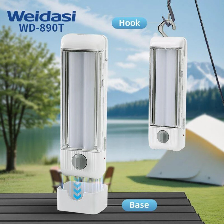 چراغ اظطراری LED ولومی مدل WD-890T با نور مهتابی_برند ویداسی