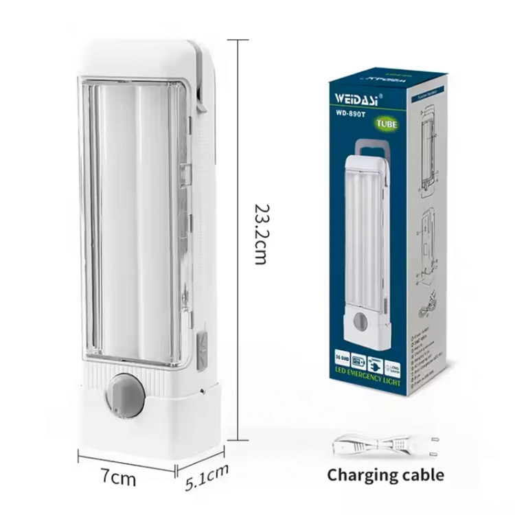 چراغ اظطراری LED ولومی مدل WD-890T با نور مهتابی_برند ویداسی
