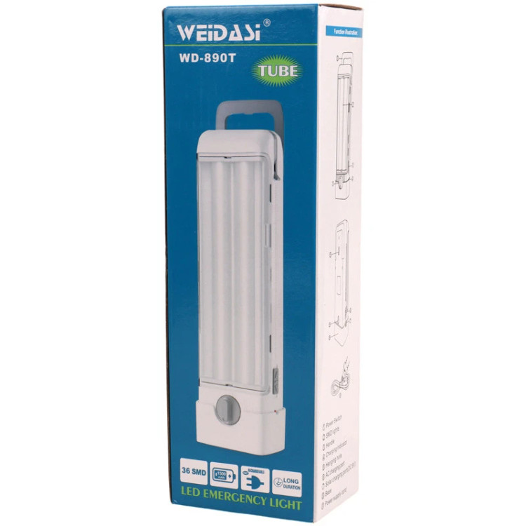 چراغ اظطراری LED ولومی مدل WD-890T با نور مهتابی_برند ویداسی
